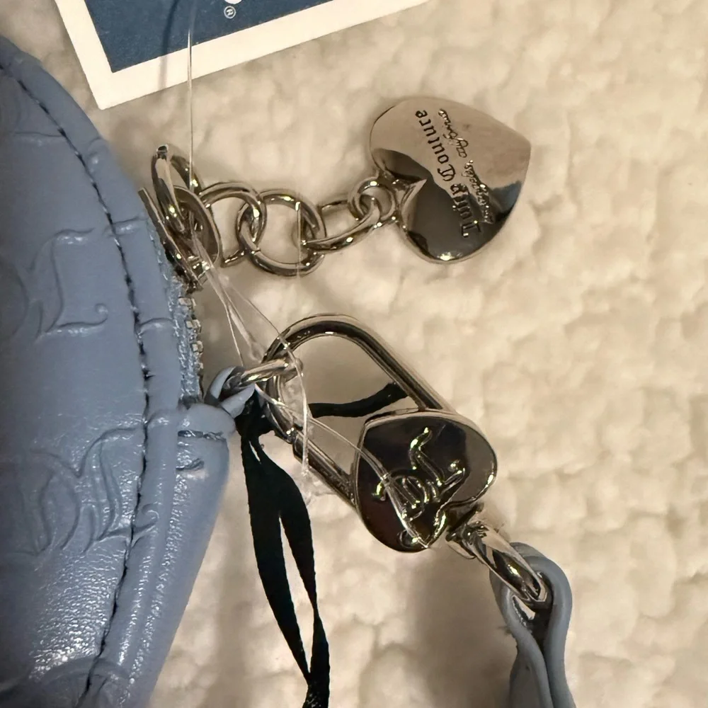 NWT Juicy Couture Team Juicy Forever Heart Zip Around in Dusty Blue
